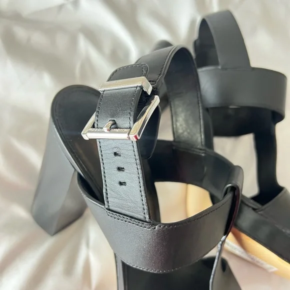 Michael Kors Black Chunky Heel Sandals - Picture 6 of 7